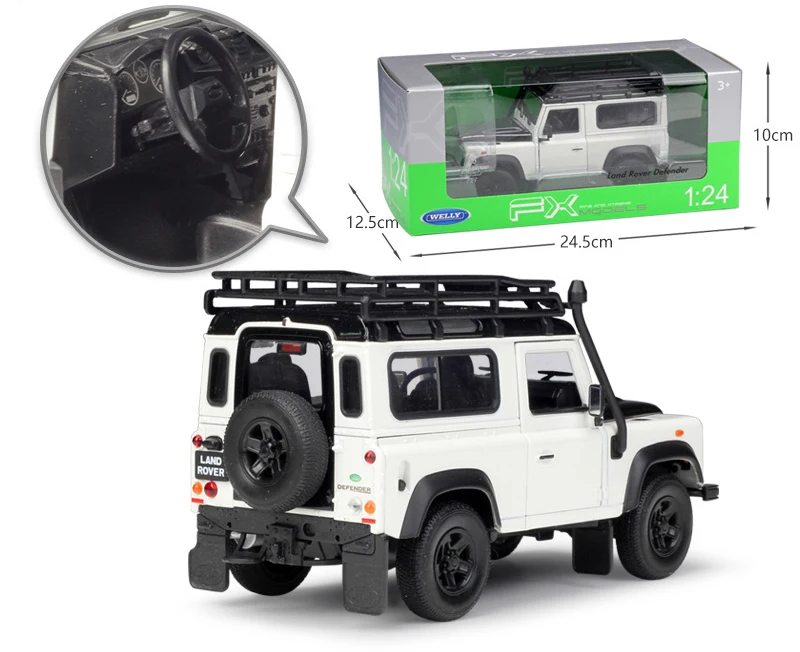 Welly liga modelo carro 1:24 escala diecast carro simulador land rover defender fora de estrada metal classictoy carro para o miúdo presente coleção