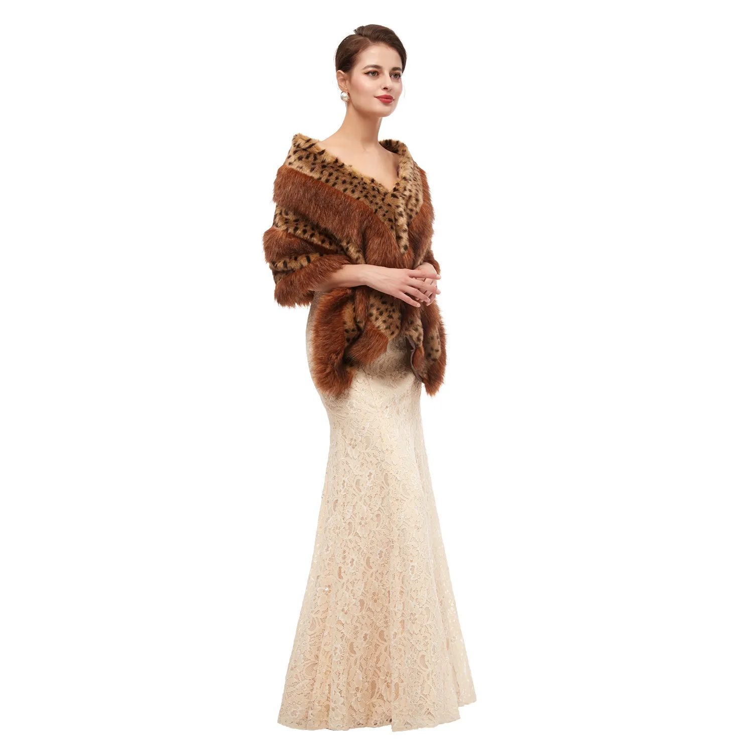 JaneVini 2020 Mode Braut Wraps und Schals Winter Faux Pelz Bolero Warme Mantel Damen Abend Party Jacken Hochzeit Zubehör