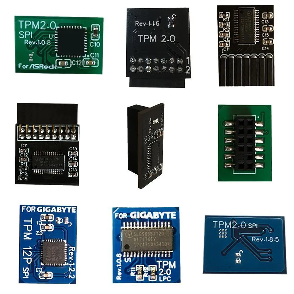 TPM 2.0 Module Encryption Security Module Board Remote Card Supports Multi-brand Motherboard 12 14 18 20-1pin Pin Color Random