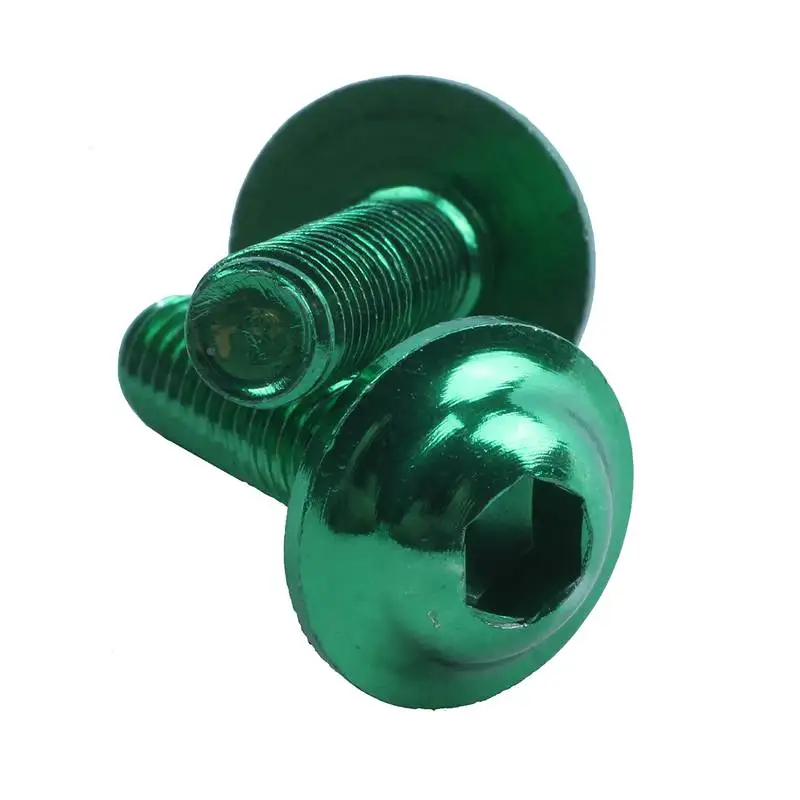 20 Pcs Green Aluminum Alloy Motorcycle Hexagonal Bolts Screws M6