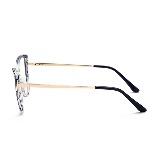 Imagen 2 del producto 0-0,5-0,75 a-6,0 mujeres Anti luz azul ojo de gato gafas para miopía gafas graduadas Metal primavera pierna dioptrías gafas
