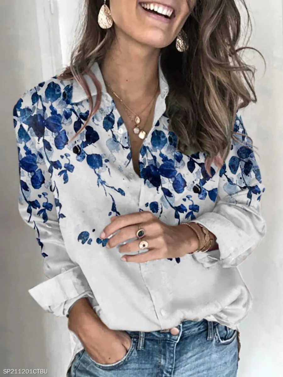 Long-sleeved women shirt all-match elegant shirt women fashion casual tops