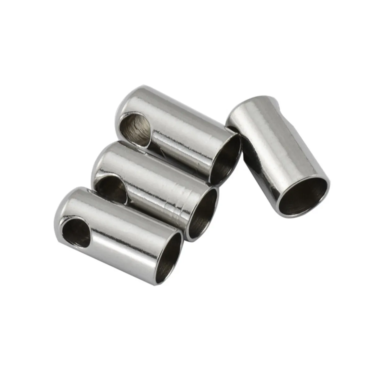 

Stainless Steel 1mm/2mm/3mm/4mm/5/6/7mm Metal Crimp Beads Leather Cord Ends Caps Connectors for Jewelry Bracelet Making Supplies