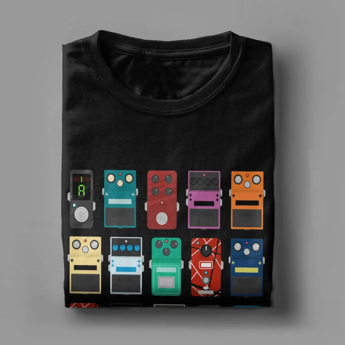 Awesome Pedal Board Guitar T-Shirts for Men Crew Neck Cotton T Shirt Music Short Sleeve Tee Shirt Big Size Clothes