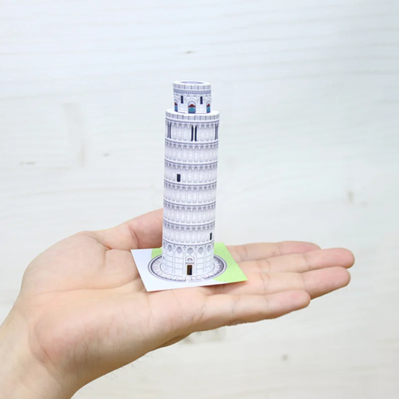 Torre Inclinada de Italia de Pisa, Mini modelo de papel 3D, casa Papercraft, arte de bricolaje, construcción de Origami, juguetes artesanales hechos a mano para niños y adultos, QD-206