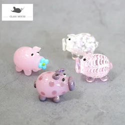 Decorative Figurines Mini Murano Glass Pig Ornaments Home Garden Decor Accessories Handmade Cute Pet Animal Xmas Gifts For Kids