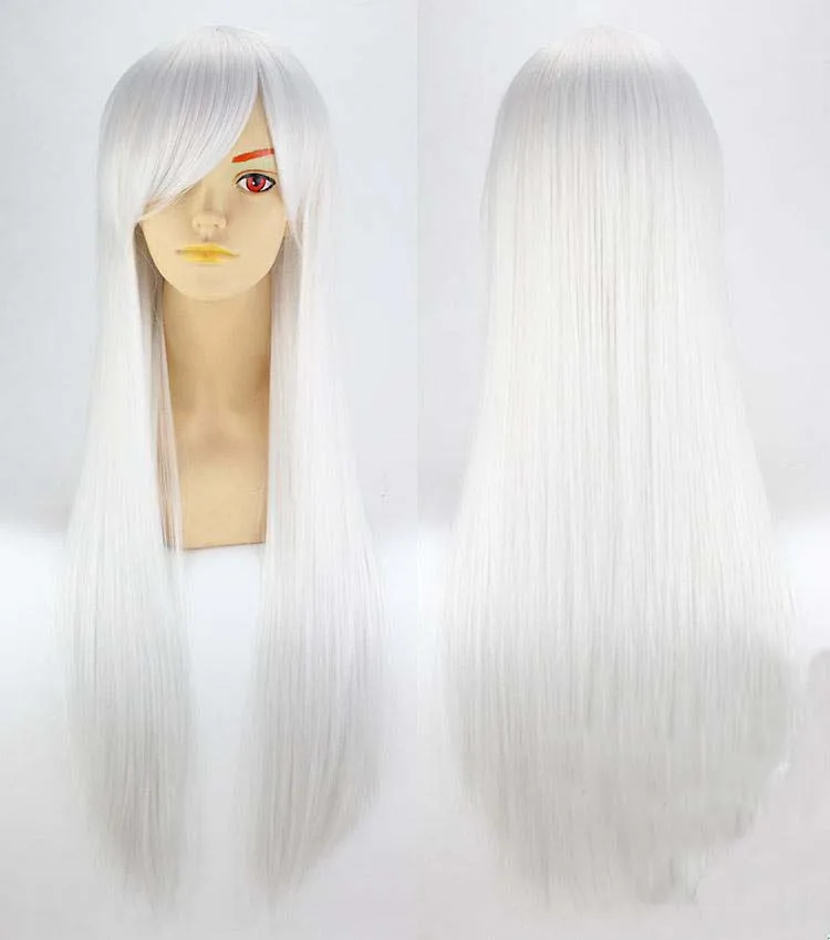 80CM Women Lady Customized Long Straight Hair Multi Color Head Wear Party Performance Prop