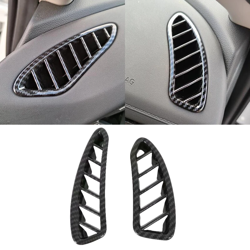 For Hyundai Sonata DN8 2020 2021 Carbon Fiber Style Front Center Console Cup Drink Holder Cover Trim Bezel