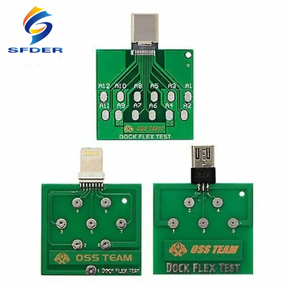 

3pcs/lot Micro Dock Flex Test Board USB Type-C Lightning U2 Battery Power Charging Port Testing Tool For iPhone Android