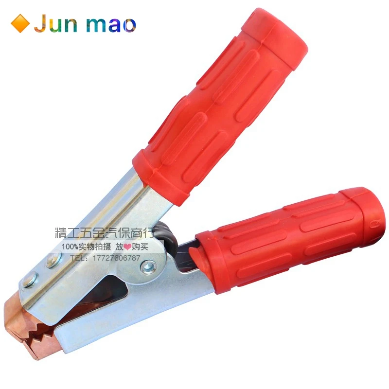 1/2 PCS NOW Non Slip Handle 500A Spring Loaded Crocodile Clip Welding Earth Clamp Red Black 500A