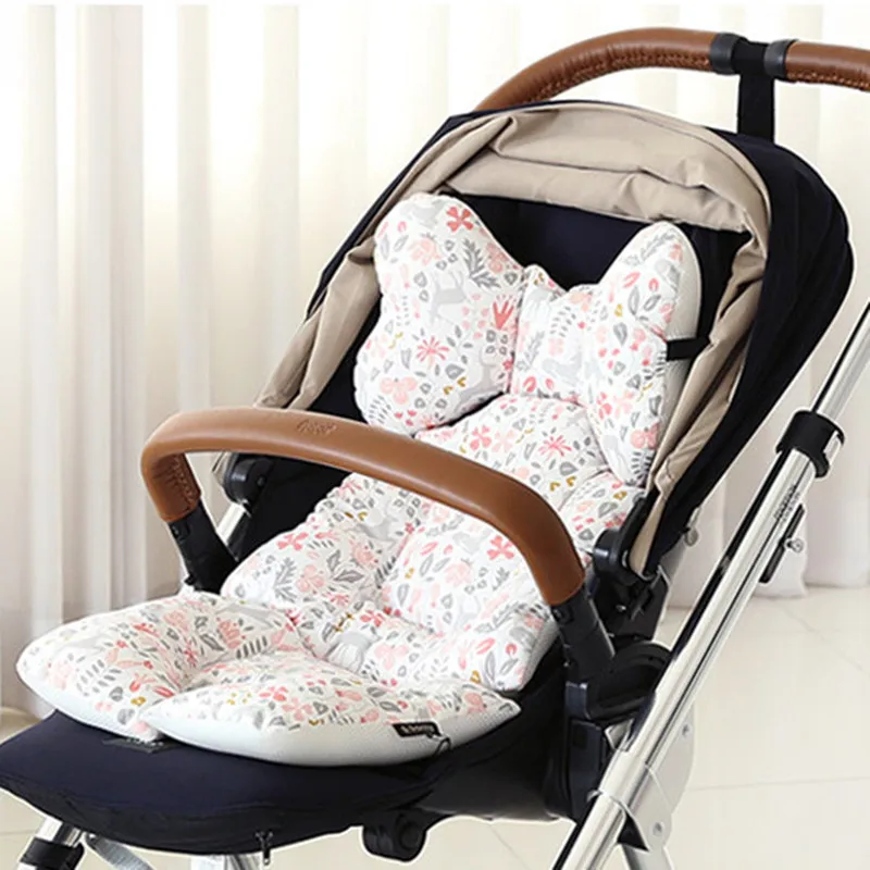 Baby Printed Stroller Pad Seat Warm Cushion Pad Mattresses Pillow Cover Child Carriage Cart Thicken Pad Trolley Chair Cushion