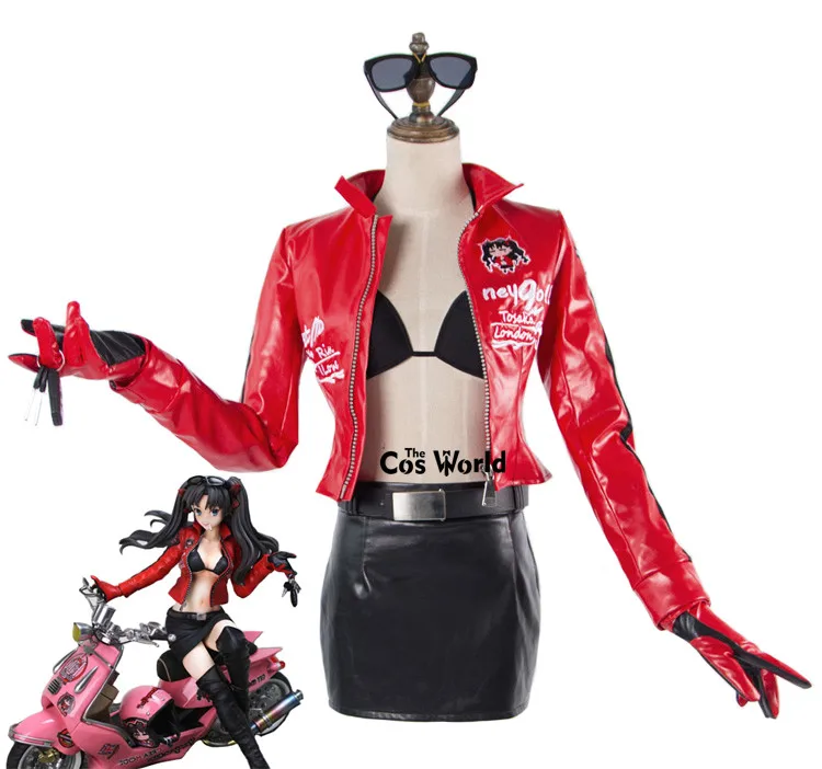 FGO Fate Grand Order Motorcycle Tohsaka Rin Racing Suit Uniform Outfit Anime Games Cosplay Costumes