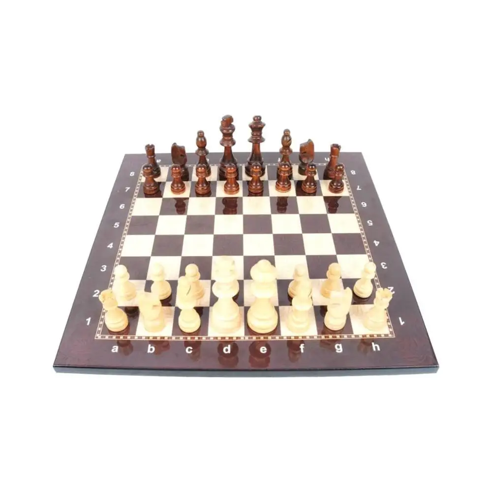 Hobby Tools Wooden Chess Set And Walnut Board Small Size Strategy 30x30 cm