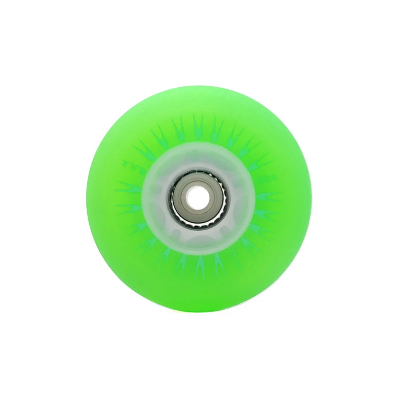 72mmX24mm الضوء الأخضر LED فلاش عجلة للأطفال الكبار مضمنة الزلاجات أحذية الإطارات 72 مللي متر LED تألق باستخدام 608 تحمل 90A 4 قطعة/الوحدة