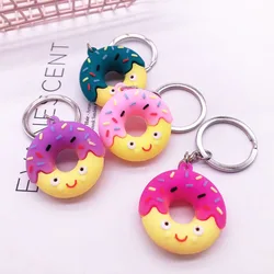 Cartoon Donut Keychain Food Dessert Children Keychain Schoolbag Backpack Key Chain Doll Pendant Jewelry Accessories