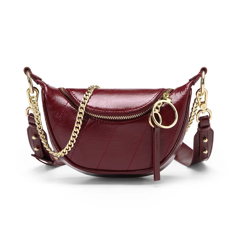 2020 fashion leather women chest bag fanny packs chain waist bags