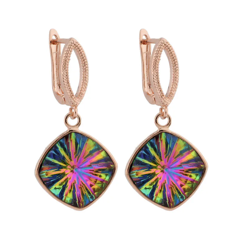 New 2022 Trend 585 Rose Gold Color Dangle Earrings Engagement Wedding Party Gift Romantic Fashion Jewelry For Women Big Earrings image 6