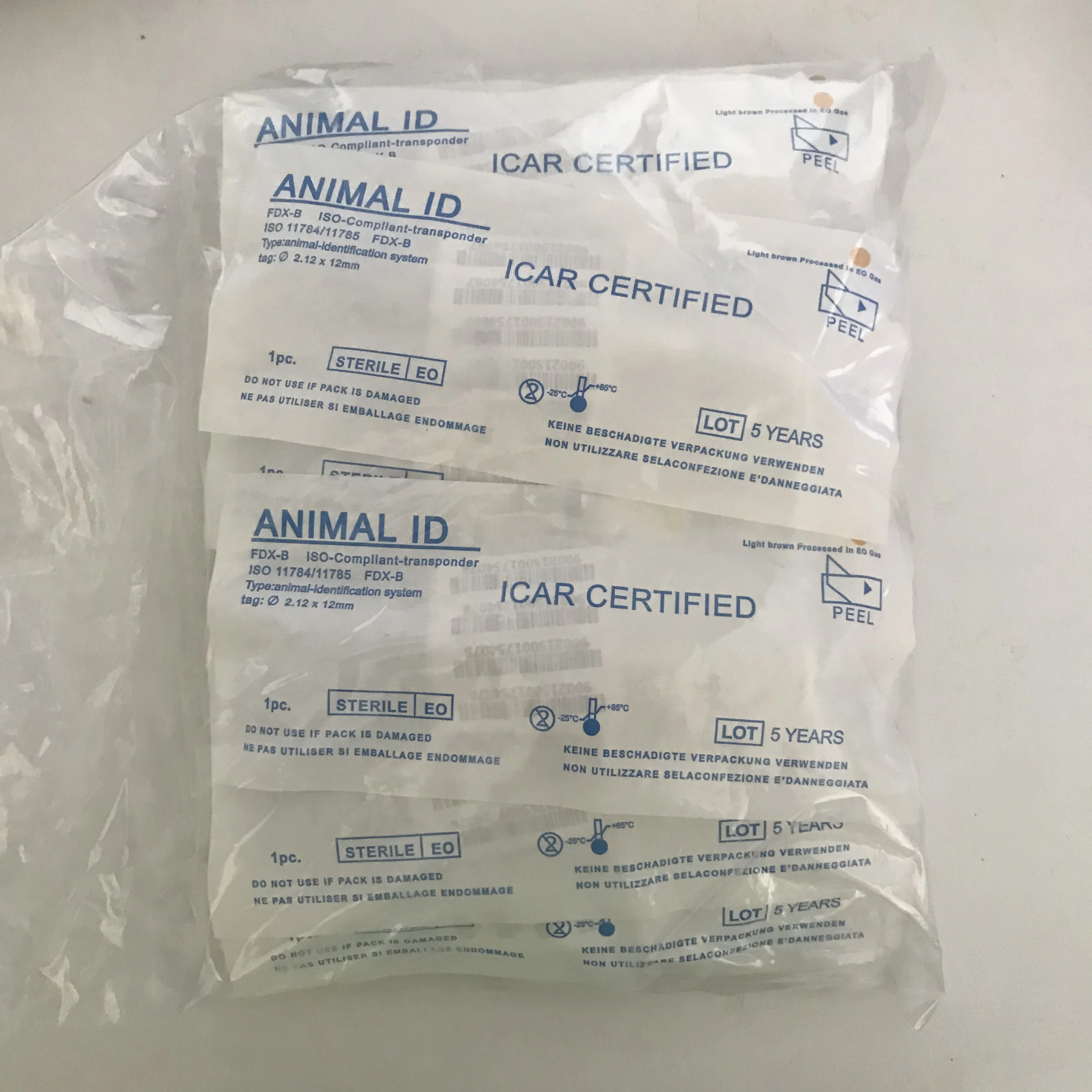 READELL 20PCS Glass Tag with implanter  ISO11784/785 FDX-B turtle usage ICAR Certificate dog chip pet animal microchip