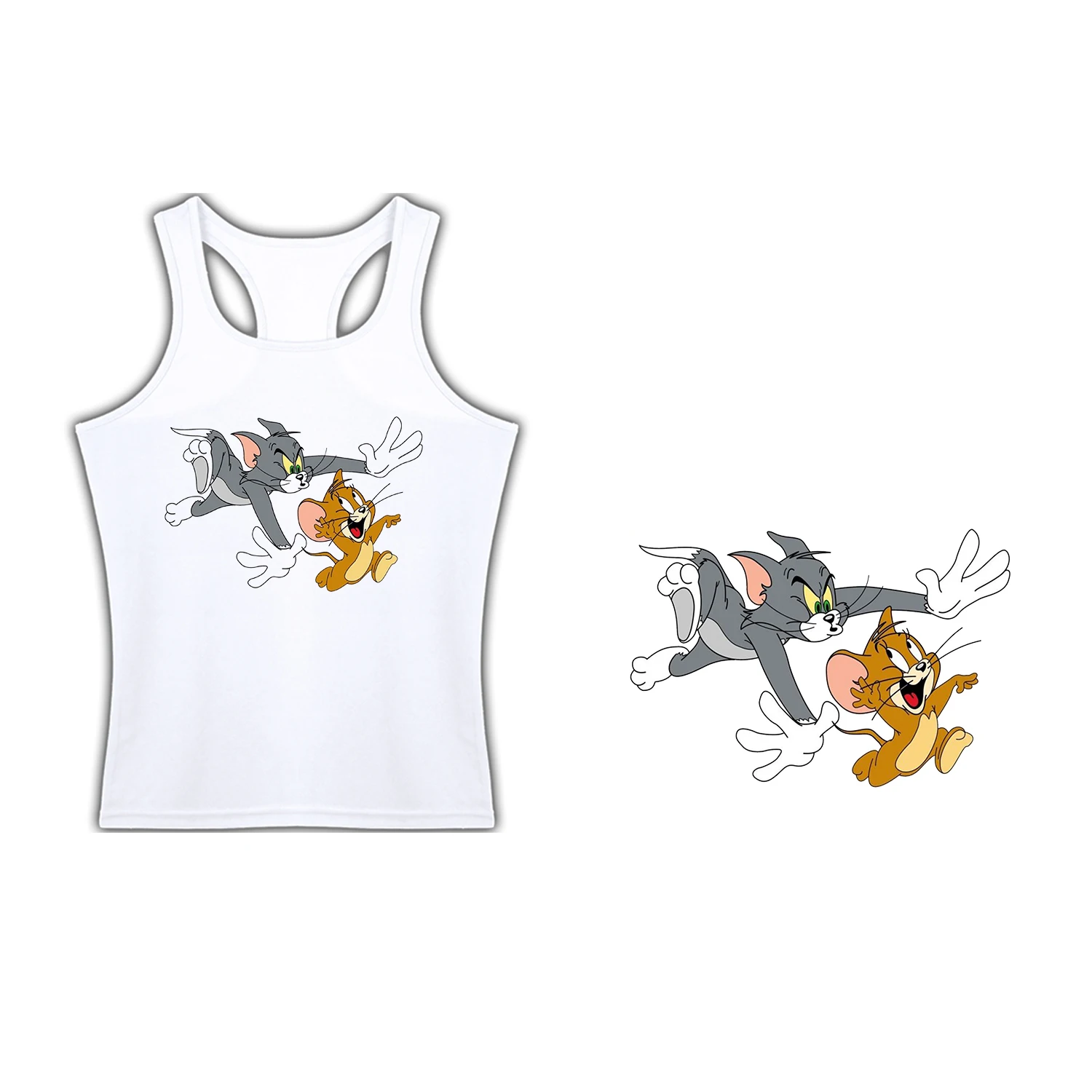 T-SHIRT FOR WOMAN SUSPENDERS CAT AND MOUSE women tshirt