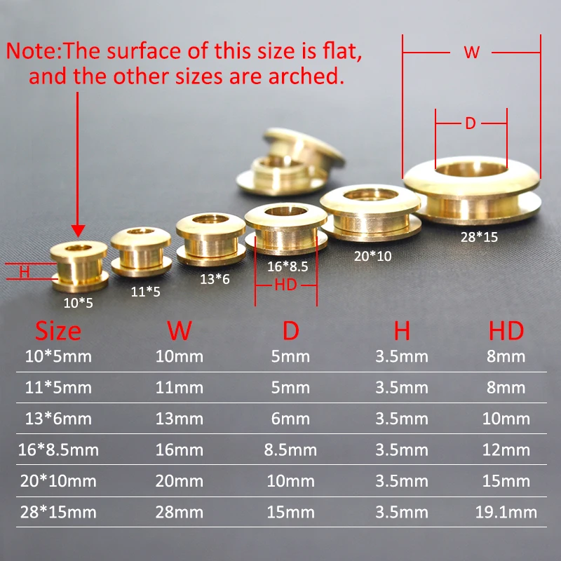 Solid Brass screw back Eyelets with washer grommets Leather Craft accessory for bag garment shoe clothes jeans decoration