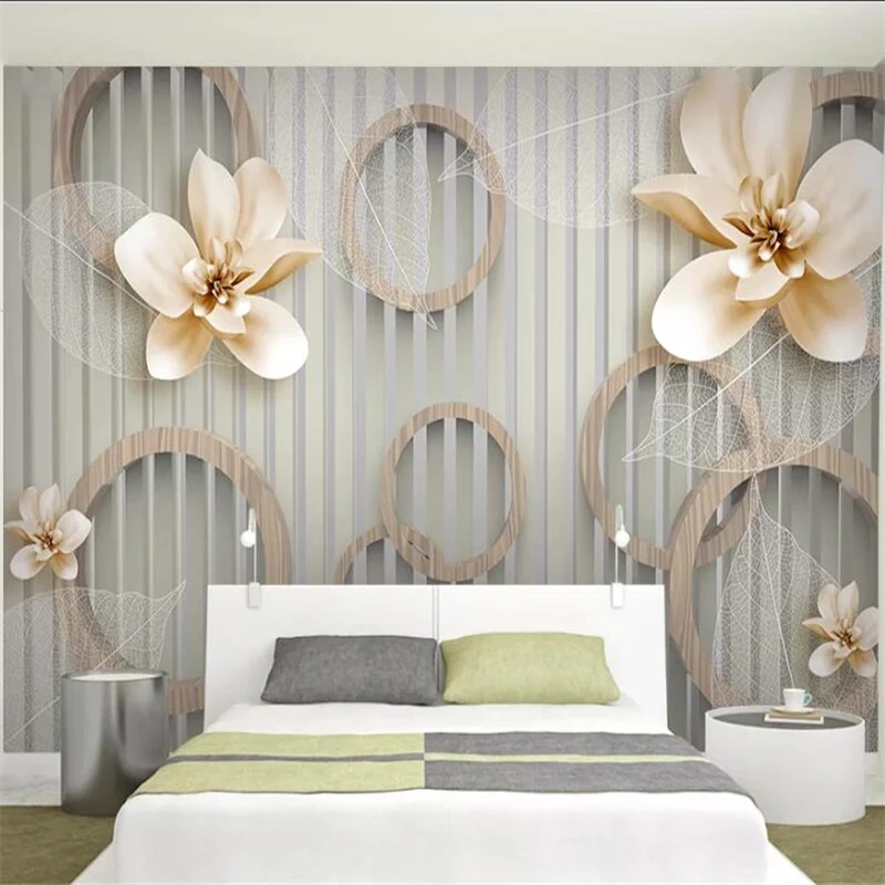 Custom wallpaper 3D обои papel de parede embossed wood carving lily wall living room bedroom hotel decorative painting фотообои