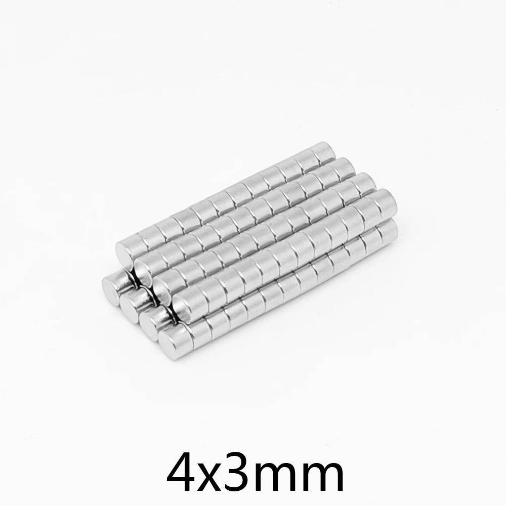 100~1500pcs 4x3 mm Small Round Powerful Magnets 4mmx3mm Sheet Neodymium Magnet Disc 4x3mm Permanent NdFeB Strong Magnet 4*3 mm