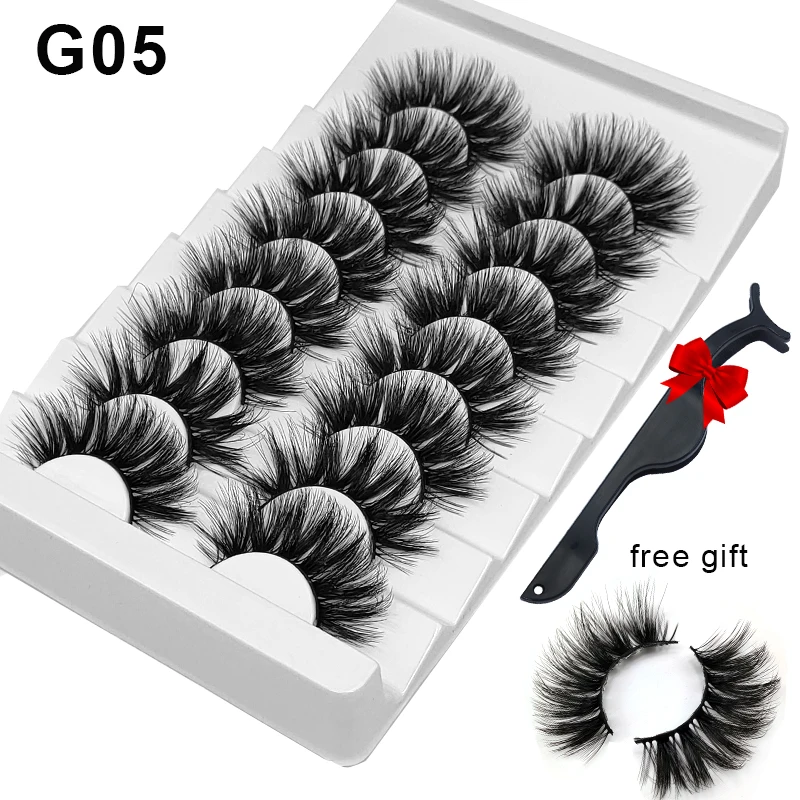 Dramatic Volume 3D Mink Fake Eyelashes 5D Curelty Free Vegan Dense Fluffy False Eye Lashes Silk Cat Eye Cilias