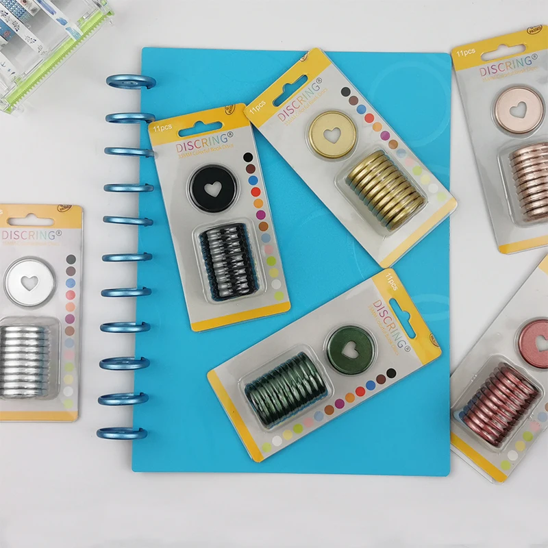 11 teile/schachtel 35mm Pilz Loch Bindemittel Ringe Bindung Discs Notebook Ringe DIY 360 Grad Faltbare Binder Discs Schule Zubehör