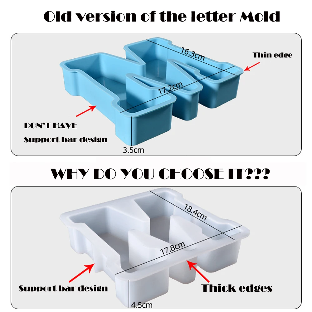 Large 26 Capital Letters Silicone Mold for DIY UV Epoxy Resin Mold Birthday Wedding Party Decorate Jewelry Making