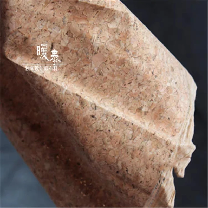 Cork Leather Fabric Sheet Material Chips Texture Wood Sense DIY Patches Notebook Purses Bag Decor Clothes Designer Fabric