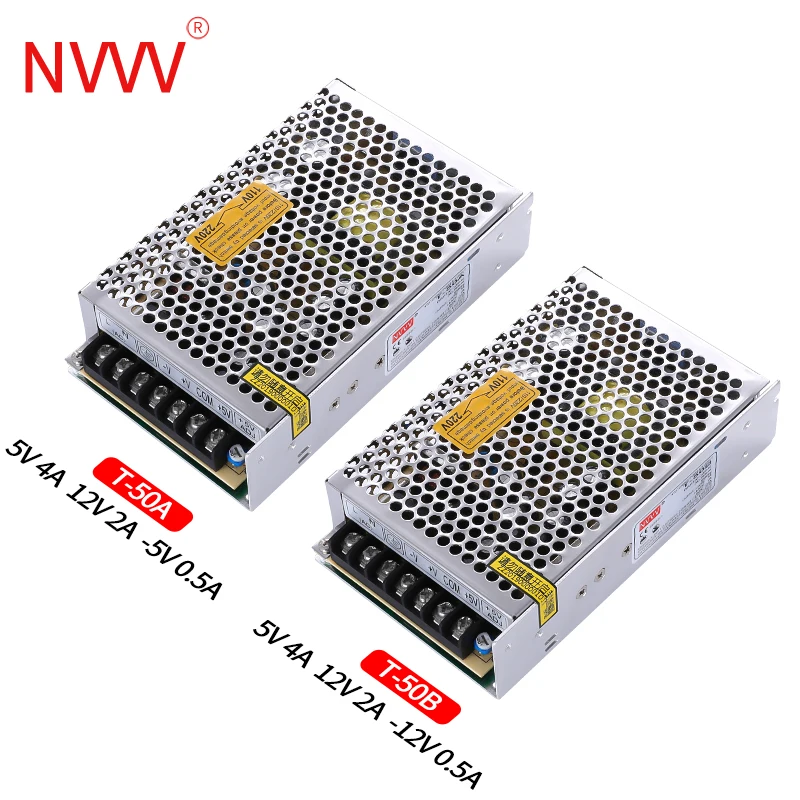 NVVV T-50C 5V 15V -15V Triple Output Power Supply T-50A 5V 12V -5V AC DC Converter T-50B 5V 12V -12V AC To DC T-50D 5V 12V 24V