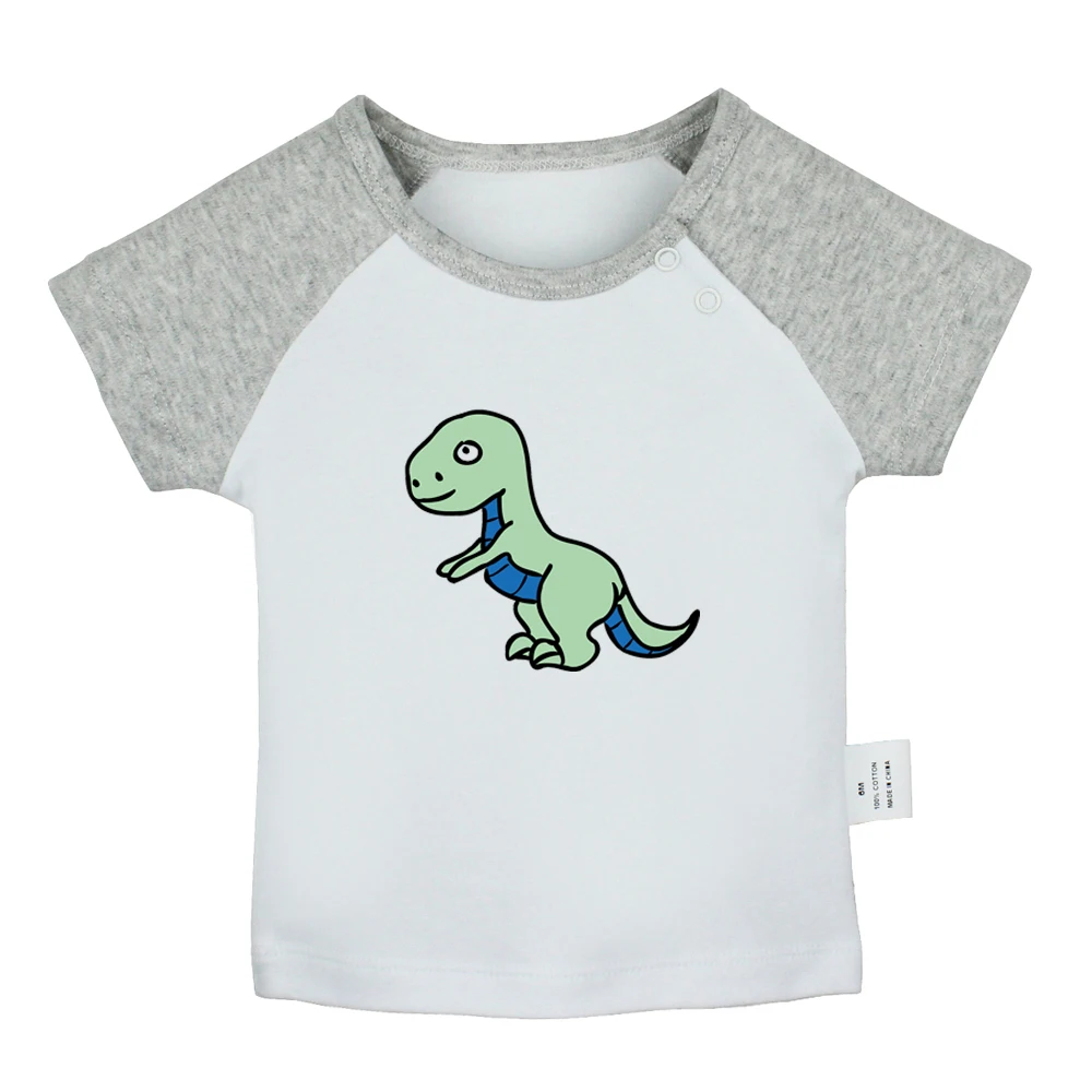 Cute Cartoon T-Rex Dinosaur Funny Cute TSM Design Newborn Baby T-shirts Toddler Graphic Raglan Color Short Sleeve Tee Tops