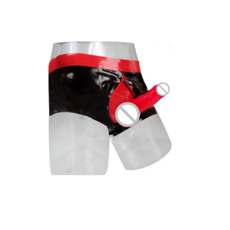 Latex Shorts Cosplay Boxers Underwear for Men  underpants ball  with  Pouch  Cover