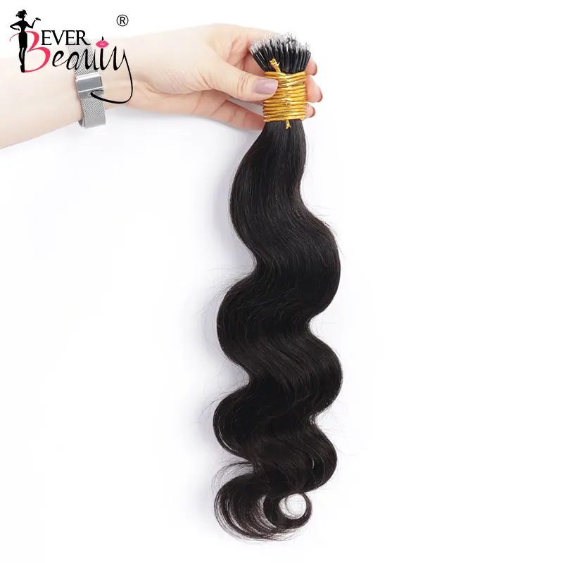 Body Wave Nano Ring Microlink Hair Extensions For Women 100% Human Virgin Hair Weave Bundles Natural Black Ever Beauty