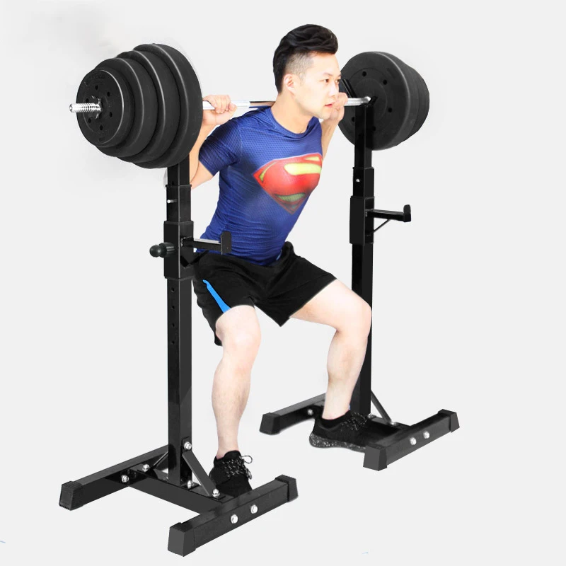 300kg Loading Gym Squat Rack Stand Adjustable Weightlifting Strength Training Dumbbell Bars Bracket Home Large Fitness Equipment