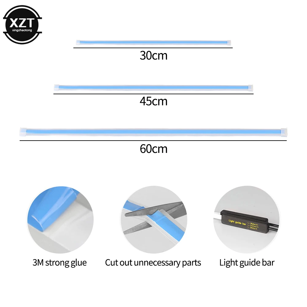 2Pcs รถ LED DRL Ultra-บางกลางวัน Lampu Jalan กันน้ำไฟเลี้ยวสีเหลืองเบรคด้านข้างอุปกรณ์ตกแต่งรถยนต์