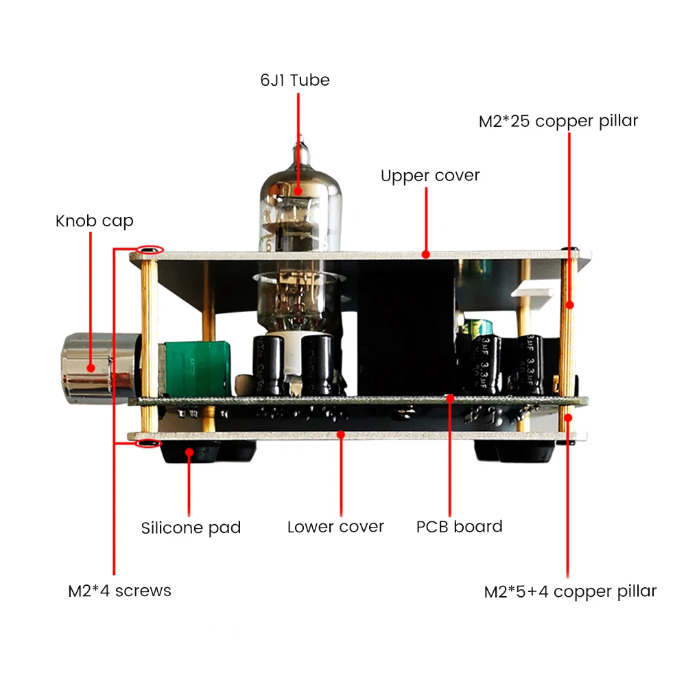 مكبر صوت أنبوبي أييما-هيفي 6J1 ، ستيريو ، BT ، وحدة مضخم صوت مسبق ، وحدة مضخم طاقة ، أمبير ، صوت ، AUX ، متوافق مع بلوتوث ، مسرح منزلي ، 30Wx2