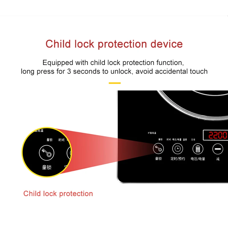 Household Embedded Electric Ceramic Induction Cooker Double Cooktop Embedded Dual-purpose Desktop Induction Cooker 4400W