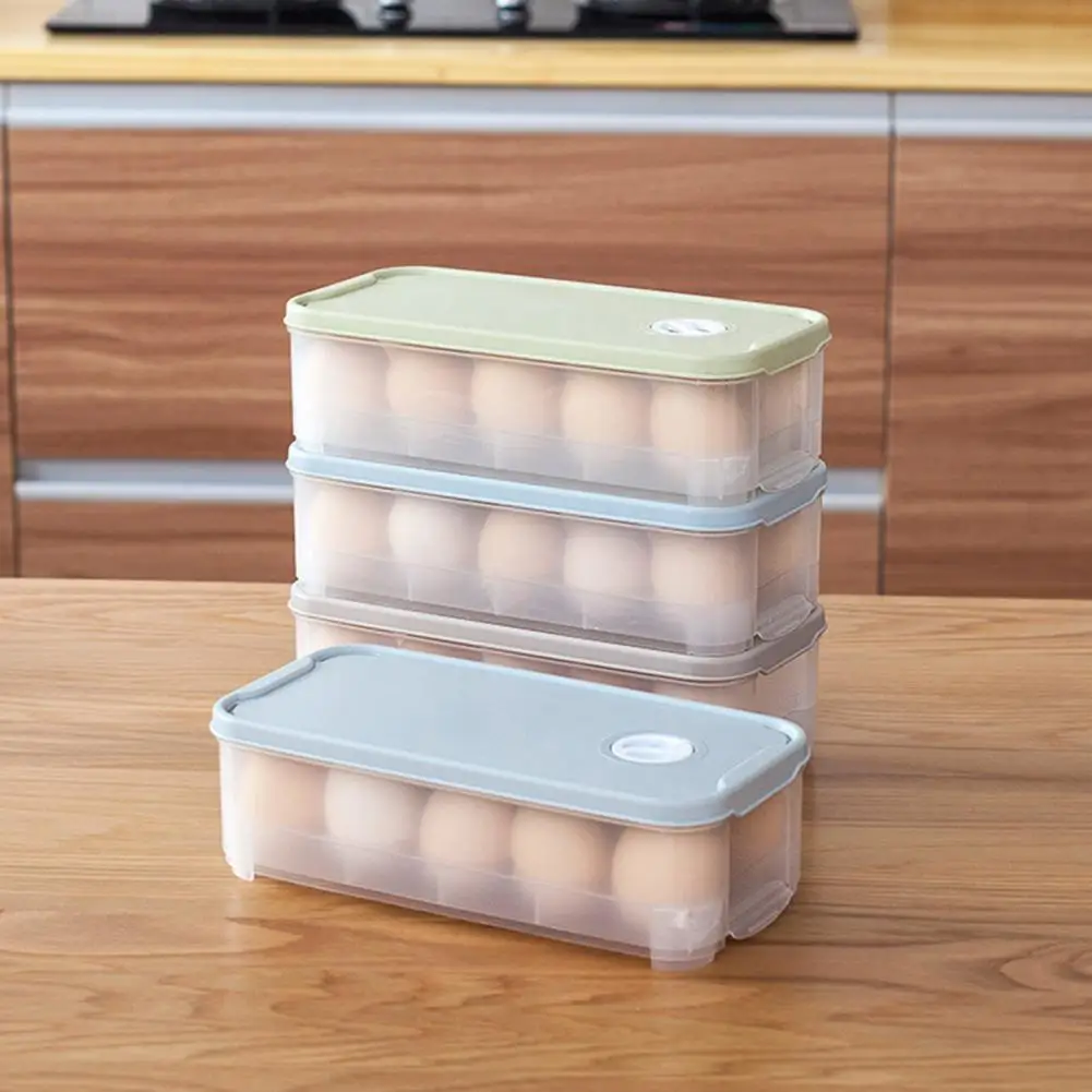 10/20Grids Egg Holder Food Storage Container Refrigerator Egg Storage Box Egg Plastic Dispenser Airtight Fresh Preservation Tool