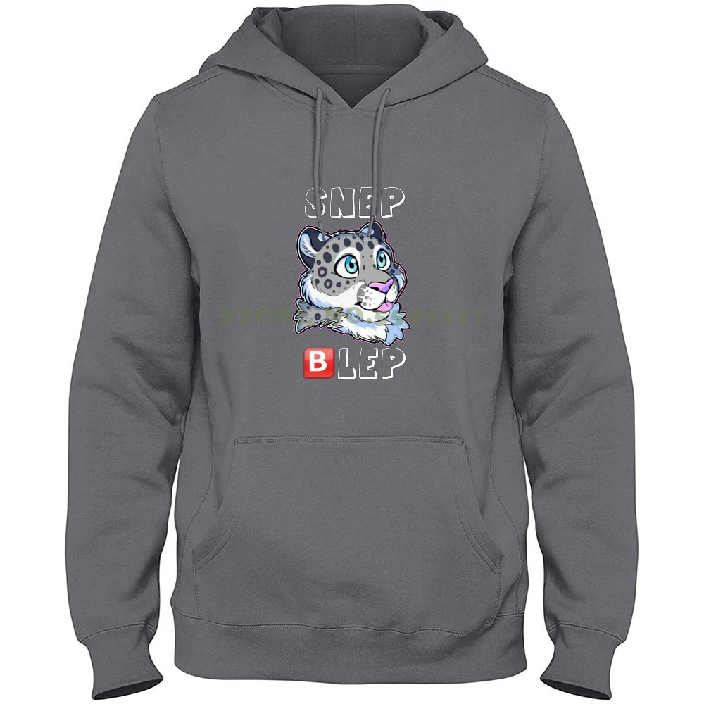 Snep Blep 100% Pure Cotton Hoodie T-Shirt Snow Leopard Snep Blep ? Furry Kimba Snowpaw Cute Silly