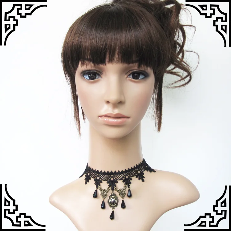 Handmade Exaggerated Jewelry Set Gothic Jewelry Black Lace Necklace & Earring Women Accessories Party Jewelry