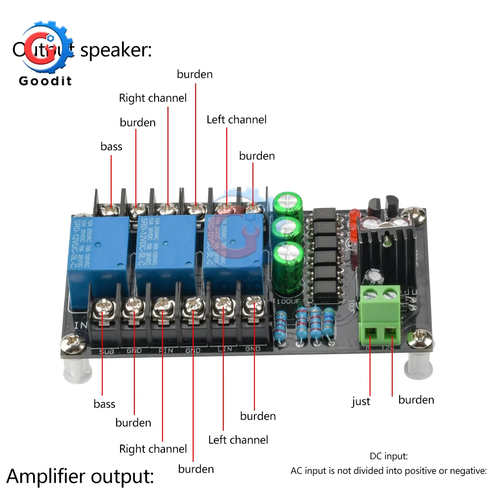 Classe D 2.1 amplificatore di potenza digitale scheda di protezione dell\'altoparlante ritardo dell\'altoparlante amplificatore di potenza a tre