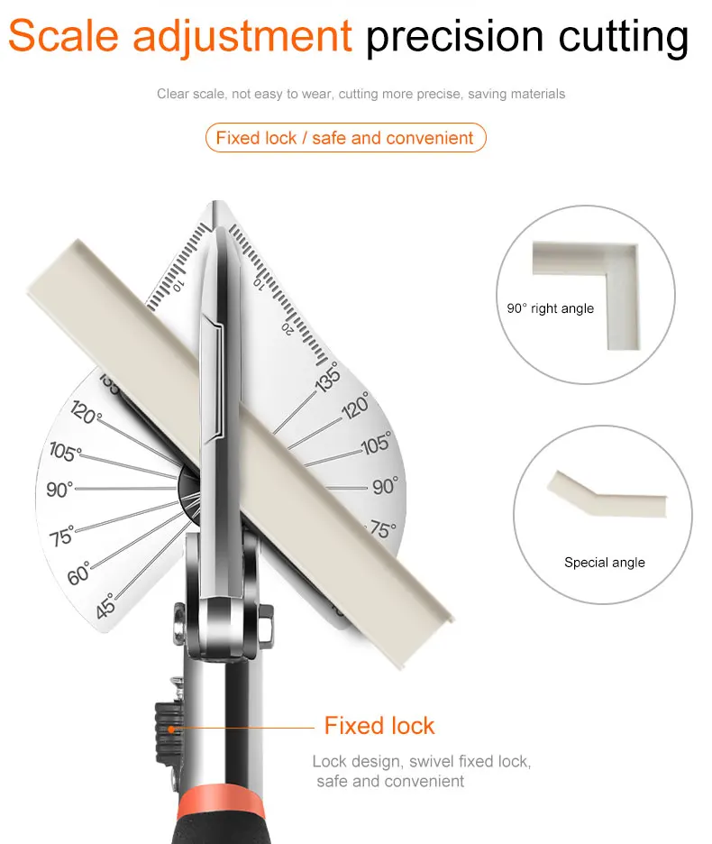 Imagem -05 - Tesoura Angular de 45 Graus a 135 Graus Cortador de Esquadria Tesoura Manual Multifuncional para Tubos de Plástico Pvc pe com Lâminas de Substituição