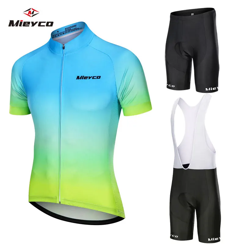 

Mieyco Breathable Cycling Jersey Set Men Summer Anti-Pilling Cycling Clothing Set With Coolmax 5D Gel Padded Bib Cycling Shorts