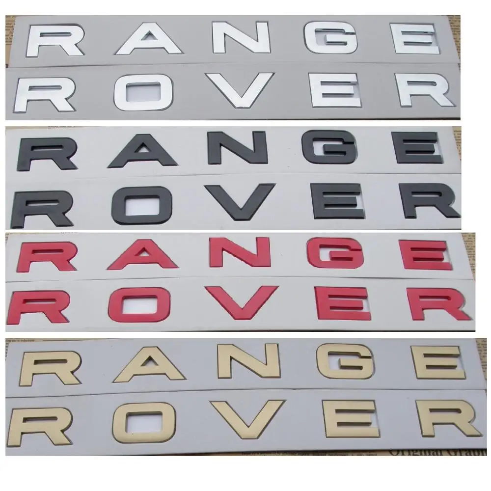 

Chrome Black Letters RANGE ROVER Trunk Emblems Front Cover Symbols Badges Sticker