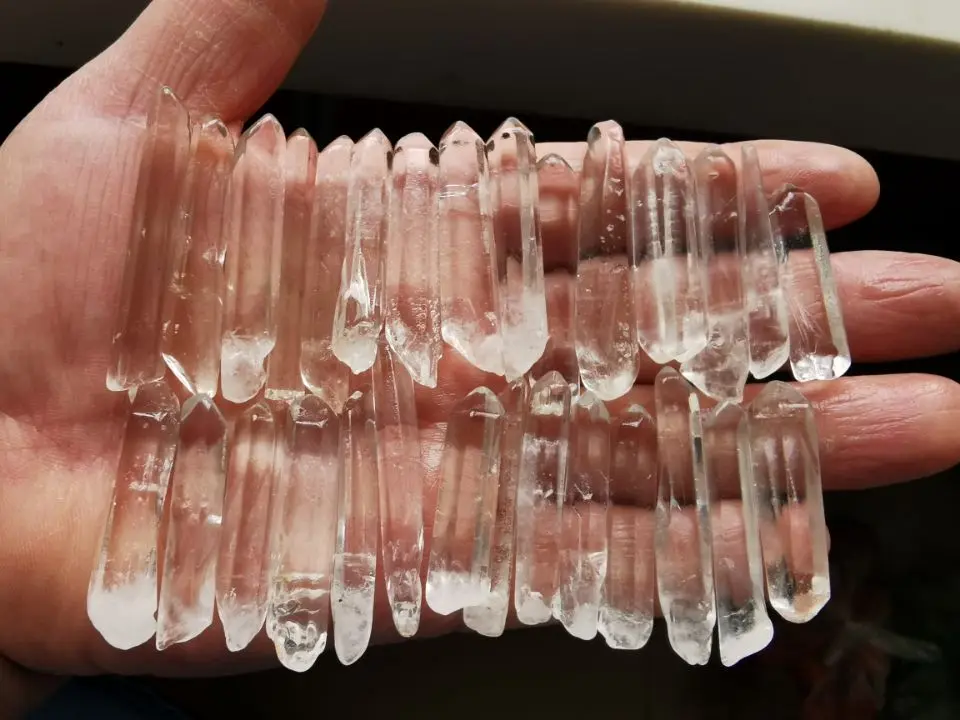 20pcs NATURAL CLEAR Lemurian Seed QUARTZ CRYSTAL ORIGINAL POINTS Specimen50-60g