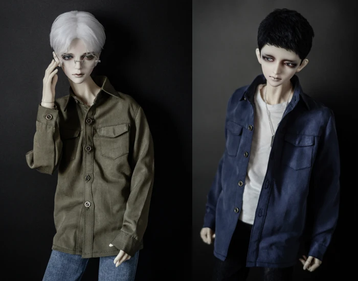 

D01-P584 Doll handmade clothes 1/4 1/3 uncle MSD SSDF SD doll Accessories dark grey color Loose casual shirt 1pcs