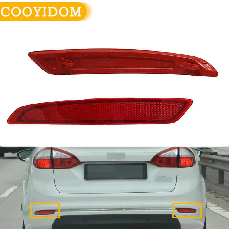 Rear Bumper Reflector Fog Light Fog Lamp Bumper Reflector Brake Light For Ford Fiesta Sedan MK6 6th 2013 2014 2015 Warning Light