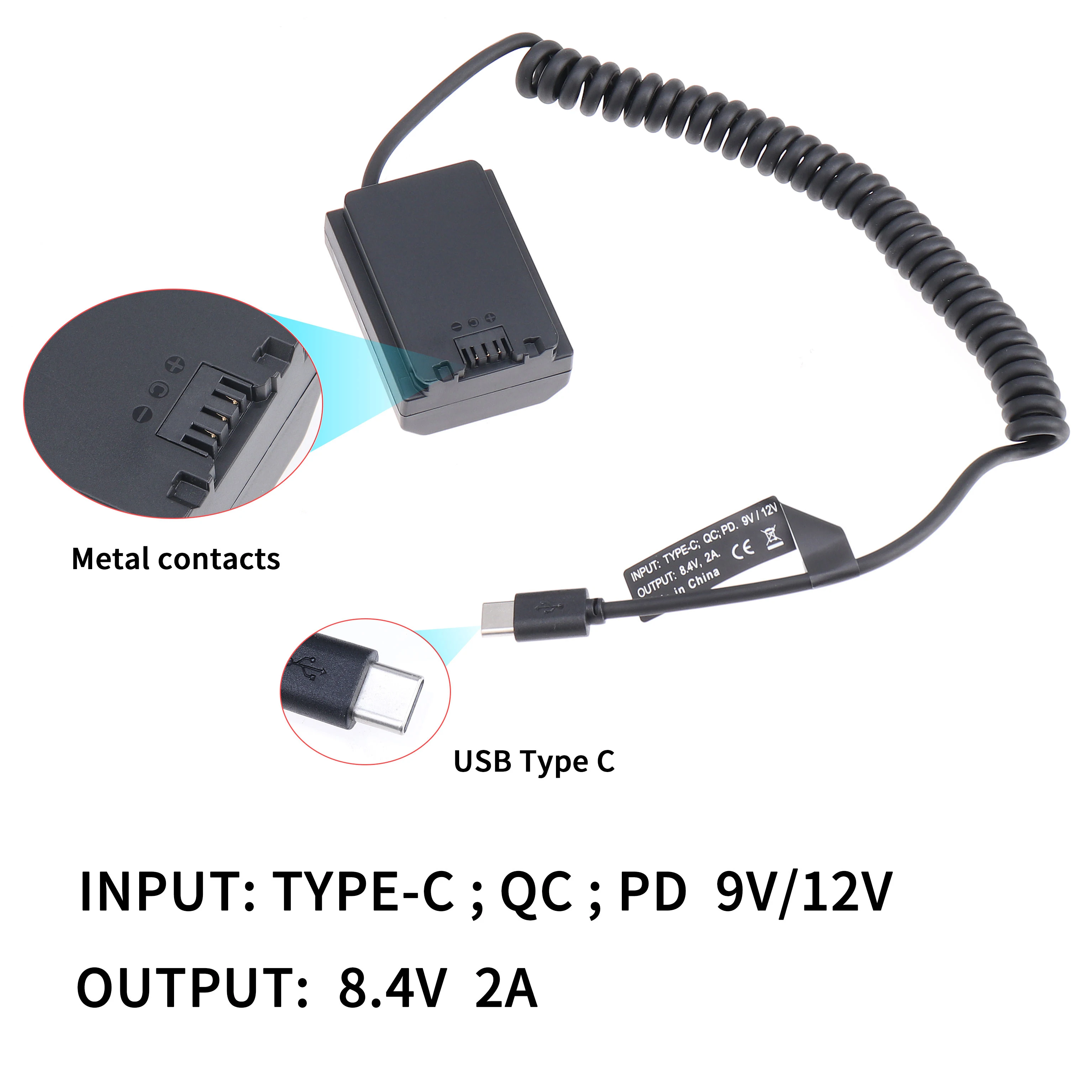 FOTGA NP-FZ100 Decoded Dummy Battery Power Adapter +Type C Cable for Sony A9 A9R A9S A7R3 A7M3 A7S3 A7III A7R4 A7M4 A6600 A7C