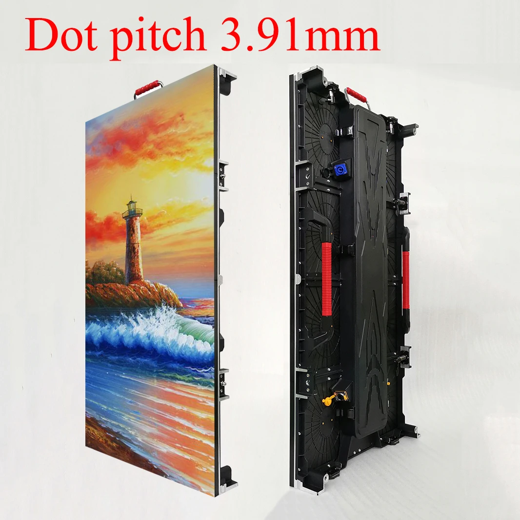 P3.91 Outdoor Waterproof LED Display Board 128X256 Pixels Full Color LED Video Wall 500X1000mm Die Casting Aluminum Panel